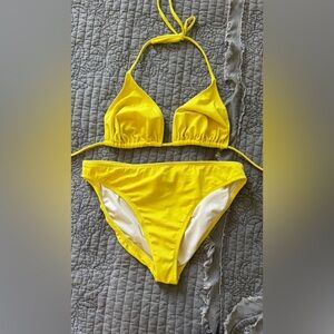 Bright Yellow + Green Bikini Set